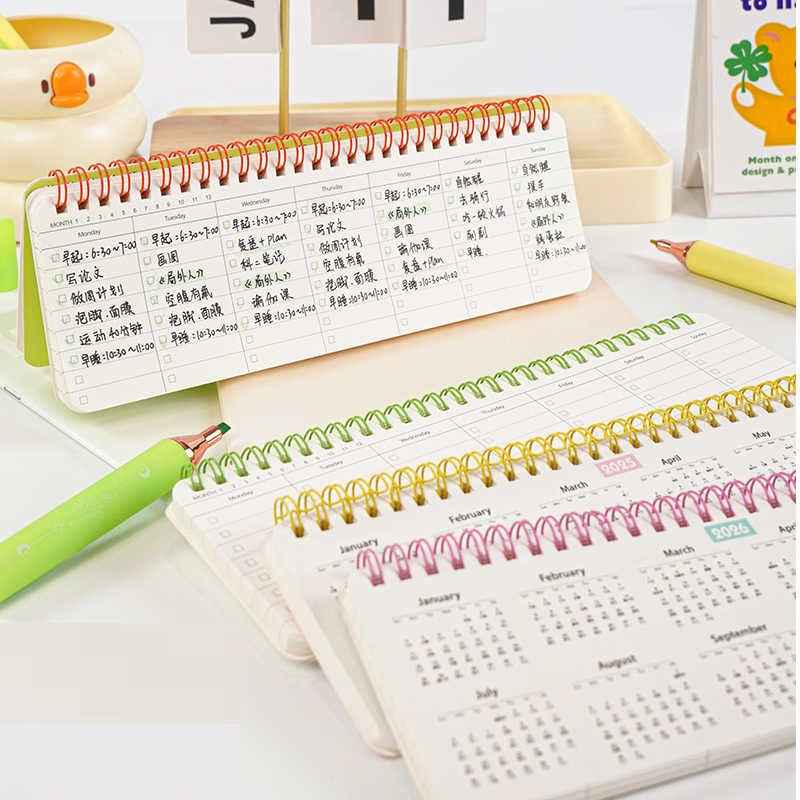 BEIFA Wirebound Undated Weekly Daily Planner Pad Scheduler - 2 Pack
