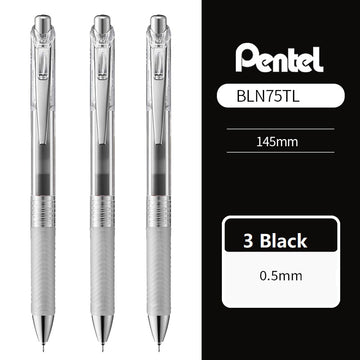 Pentel Energel Infree Gel Ink Pen 0.5mm 3 Pack 3 Black