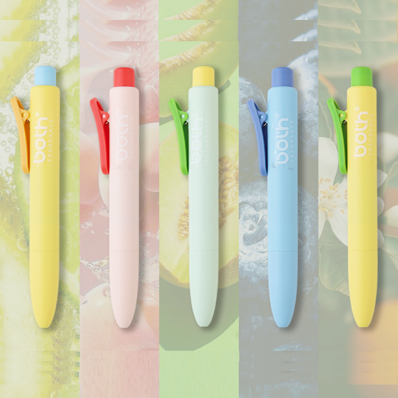 BOTH Fruit Color 0.5mm Click Gel Pens Mini Pocket 5-Pack