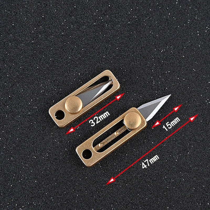 Brass EDC Pocket Slip Knife | Mini Keychain Box Cutter