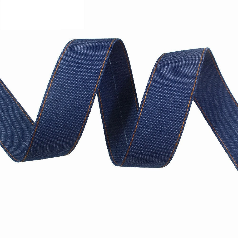 10.9 Yards (10 Meters) Denim Fabric Ribbon for DIY Crafts Dark Blue