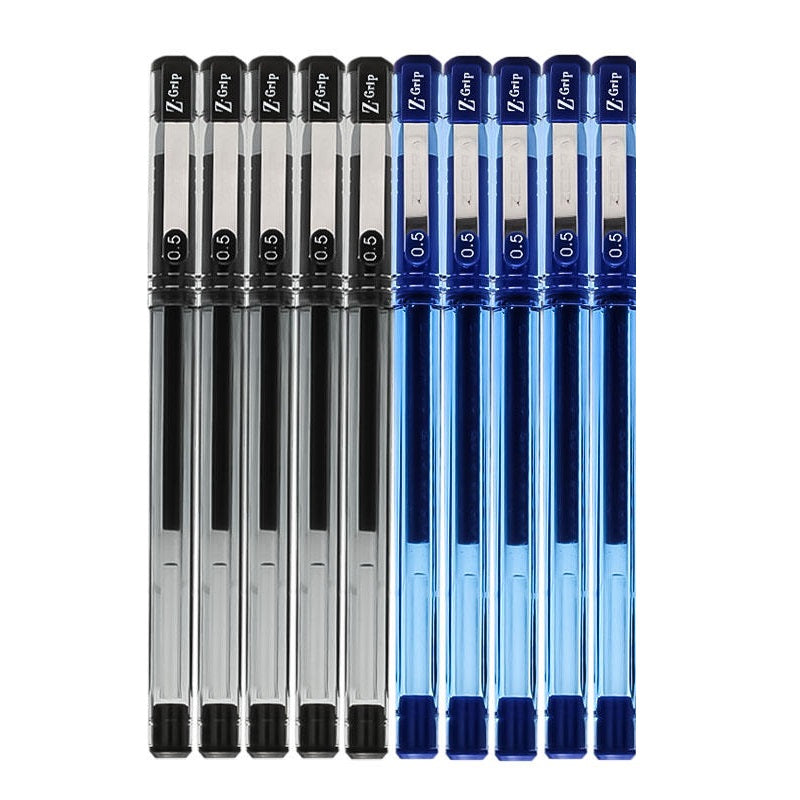 Zebra Z-Grip Stick Gel Ink Rollerball Pen,0.5mm,10 Pack 5 Black 5 Blue
