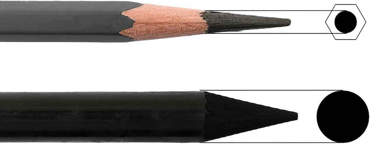 Marie's 24pcs Non-Wood Whole-Lead Core Graphite Charcoal Sticks Pencils