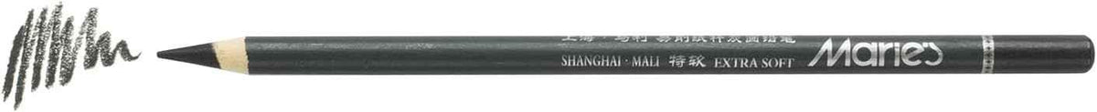 Marie's 12 Artist Soft Black Paper Handle Charcoal Pencils for Drawing Sketching