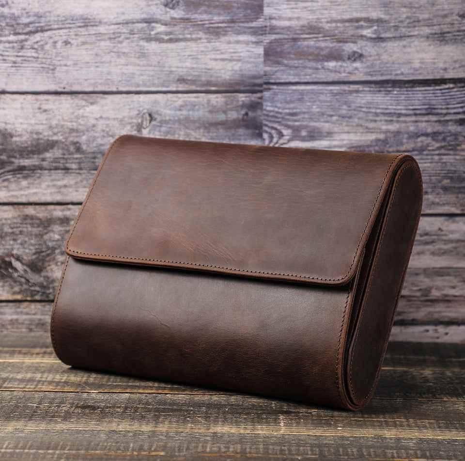Leather Watch Roll Case 6 Slots Storage Box