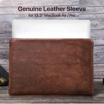 Genuine Leather Laptop Sleeve for MacBook Pro & Air 13 inch