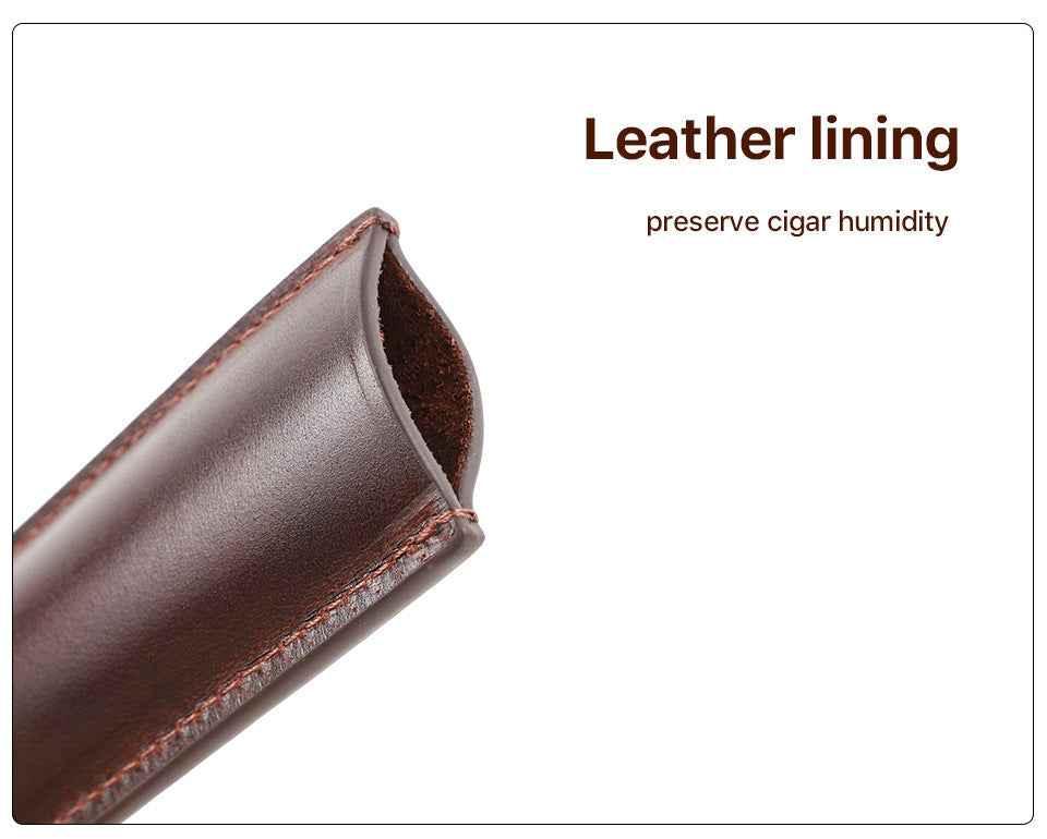 Humidor de viaje con funda para puros de cuero para un solo cigarro