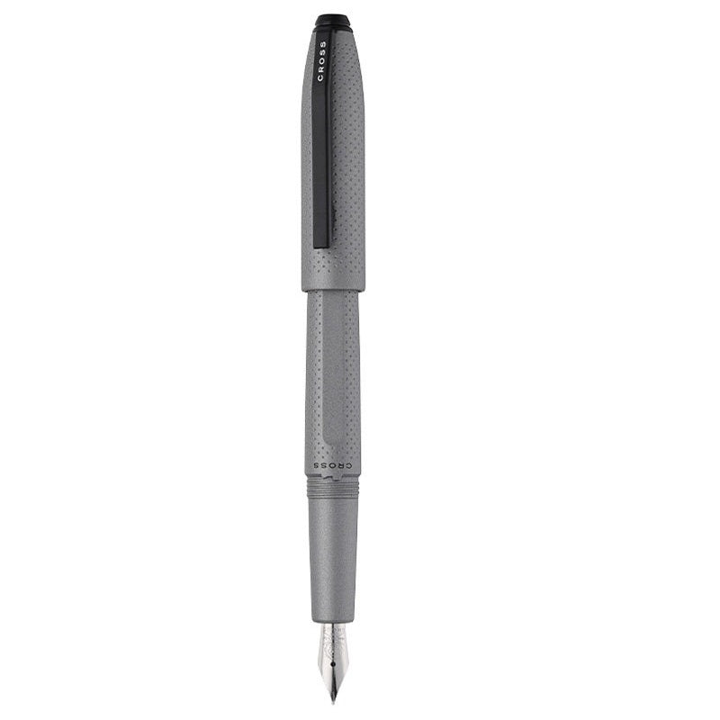 CROSS Prism Fountain Pen | Faceted Matte Resin Barrel | Chrome-Plated Steel F Nib | Converter Included Grey