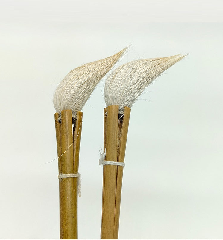 Ceramic Painting Brush Set of 4 – Blue-and-White Underglaze Shading & Wash Brushes with Bamboo Handle