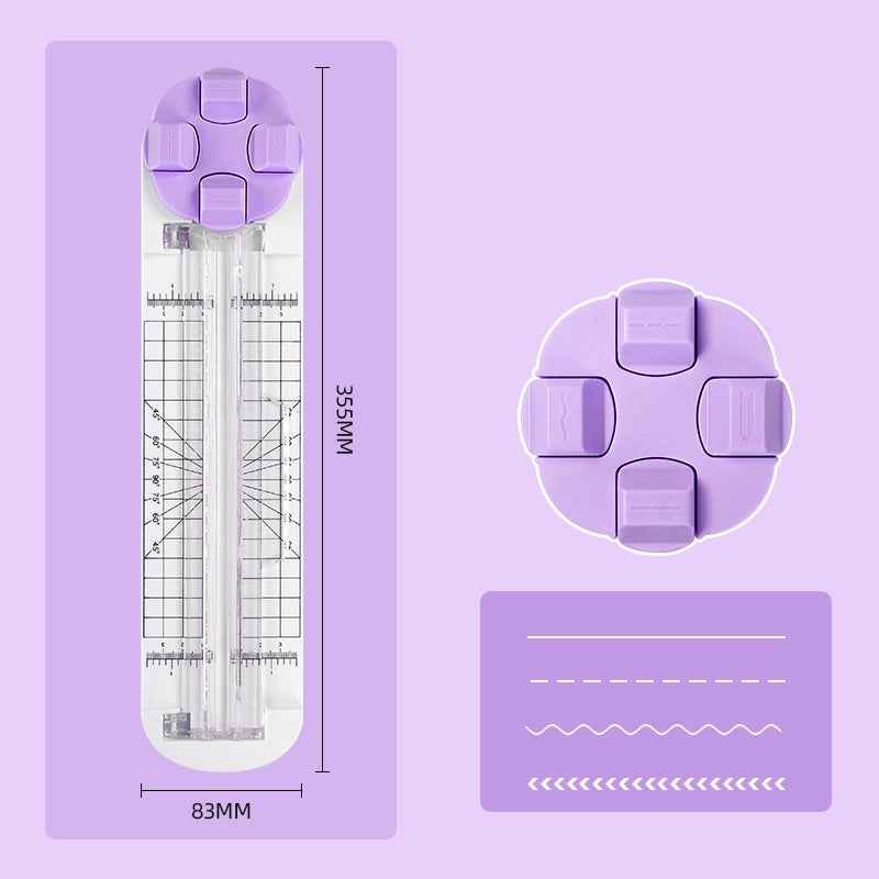 4in1 Paper Trimmer Craft Paper Cutter with Dial Blades Purple