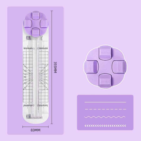 4in1 Paper Trimmer Craft Paper Cutter with Dial Blades Purple