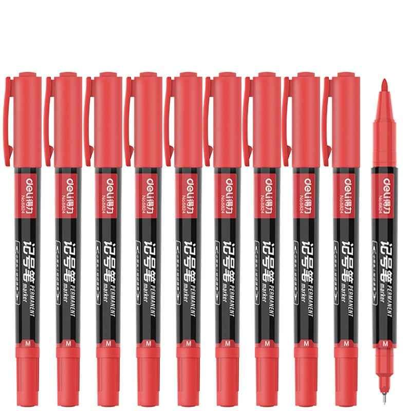 DELI Permanent Art Marker Pen mit zwei Spitzen, feine und ultrafeine Spitze, 12er-Pack