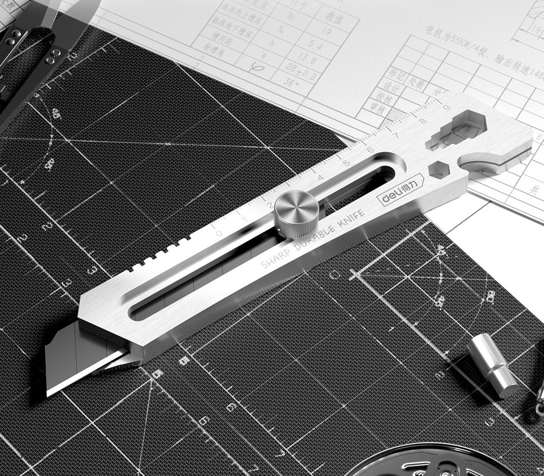 Deli Multi-Function Stainless Steel Utility Knife — 6-in-1 Art Knife