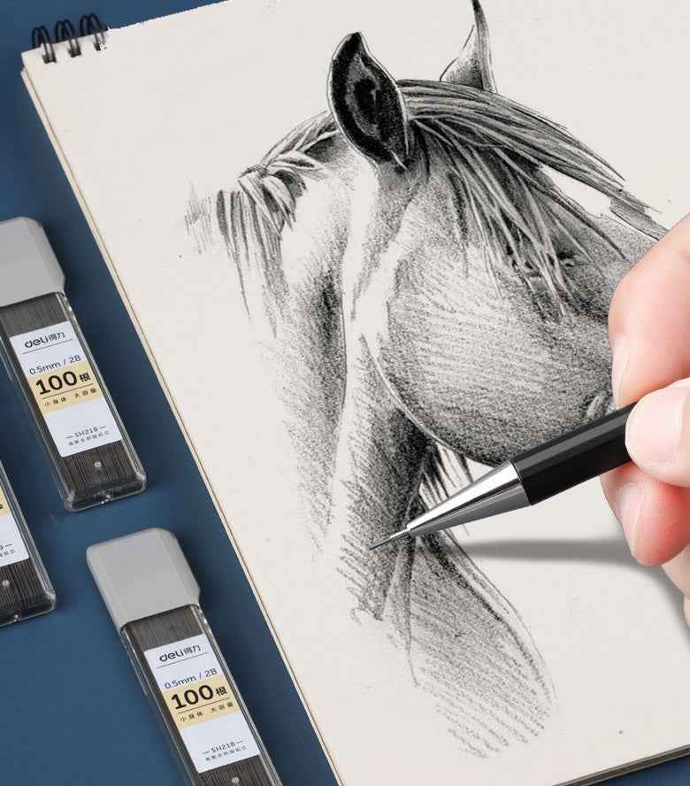 DELI 500 Pieces,0.5/0.7 mm HB/2B Mechanical Pencil Lead Refills