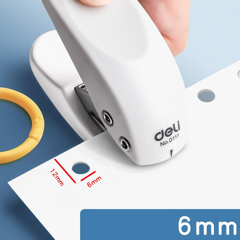 DELI Mini Single Hole Punch 6mm Hole with 24 Colorful Plastic Binding Rings