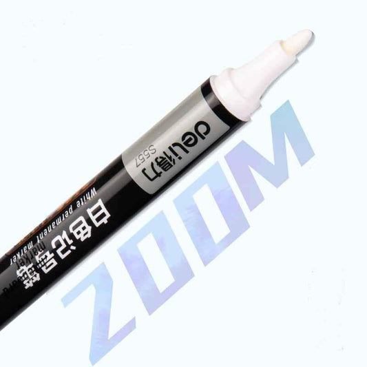 Weiße Permanent-Lackmarker von DELI, auf Ölbasis, 1,8 mm, mittlere Spitze, 10 Stück
