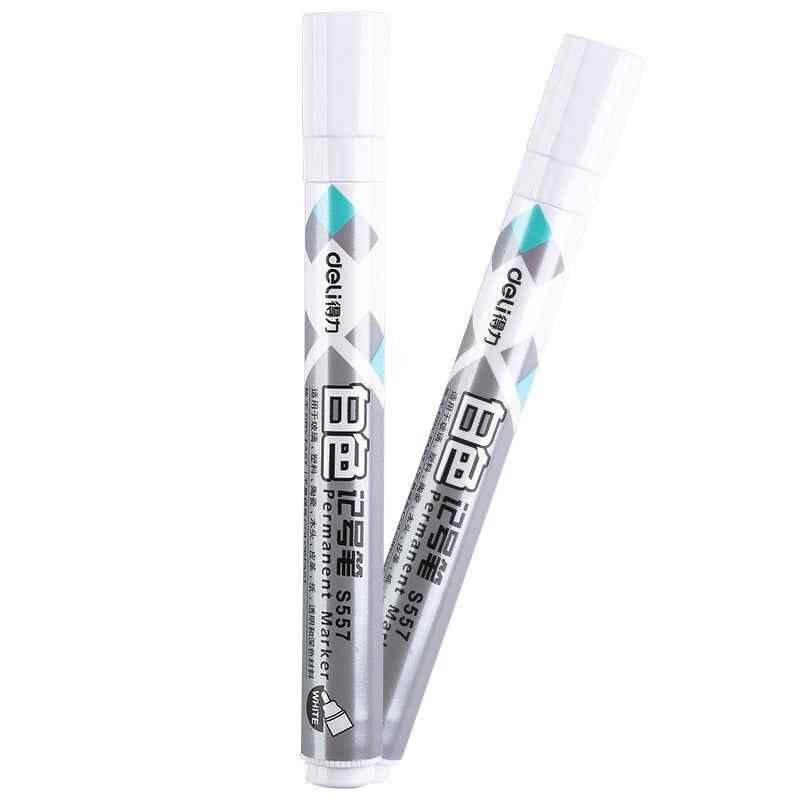 DELI White Permanet Paint Marker Pens Oljebaserad 1,8 mm Medium Tip 10 Count