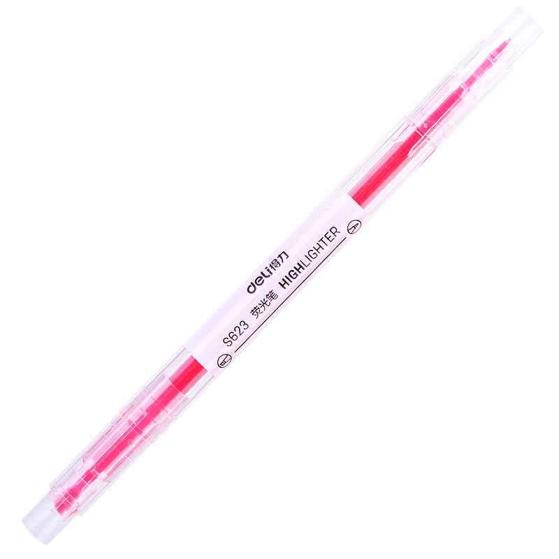 DELI Dual Tip Markeerstiften Fluorescerend Geel Oranje Roze Groen Blauw Paars, 12 Count