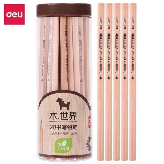 DELI 2B HB Wooden Pencils for School Office,Pack of 50 2B