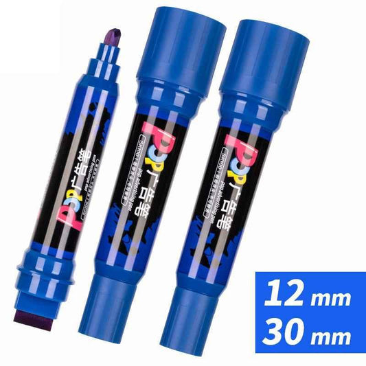 DELI SK100 POP Werbemarkierungsstift, 12 mm–30 mm, Doppelspitze, auf Ölbasis, 3er-Pack