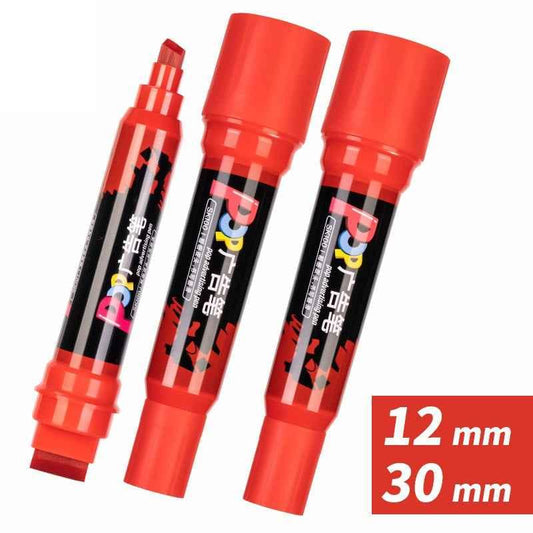 DELI SK100 POP Werbemarkierungsstift, 12 mm–30 mm, Doppelspitze, auf Ölbasis, 3er-Pack