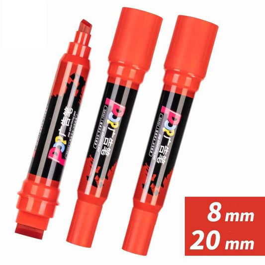 DELI SK101 POP Werbemarkierungsstift, 8 mm–20 mm, Doppelspitze, auf Ölbasis, 3er-Pack