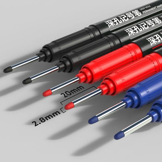 DELI Deep Hole Permanent Marker Pens 12 Pack 3 Colors