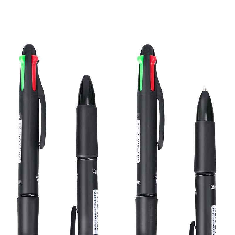 DELI Mehrfarbiger Kugelschreiber, 0,7 mm, 4-in-1-Farbtinte, 12 Stück