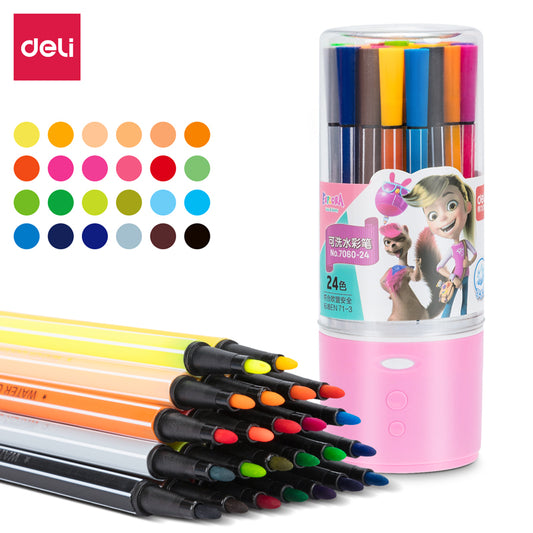 DELI 24 kleuren wasbare Art Marker kleurstiften voor kinderen