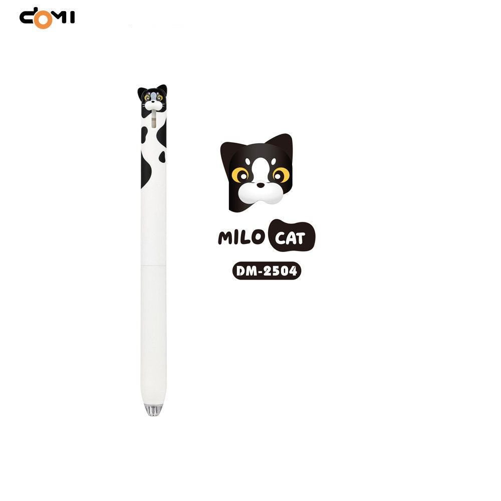 DOMI MILO Cat Retractable Gel Pens | 0.5mm Black Ink,12 Pack D