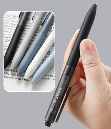 DOMI Silent Click Retractable Gel Pens 0.5mm Fast-Dry Black Ink 12 Pack