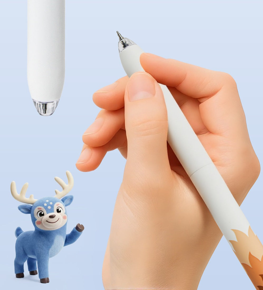 DOMI Deer Retractable Gel Pens | 0.5mm Black Ink,12 Pack