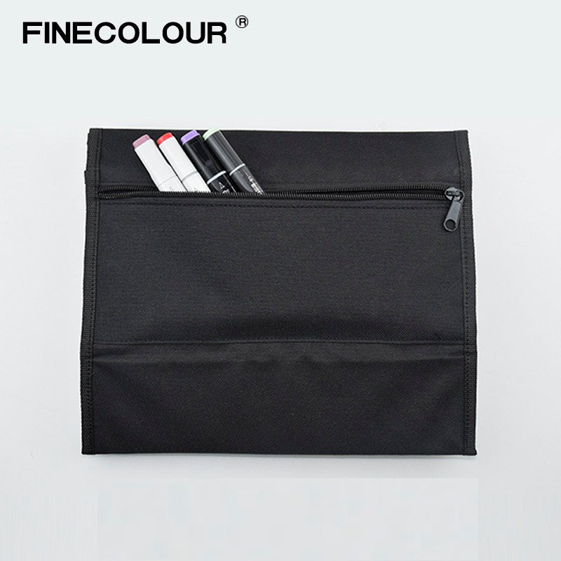 FINECOLOUR Black Nylon Marker Storage Case with Handle | 12–72 Slots