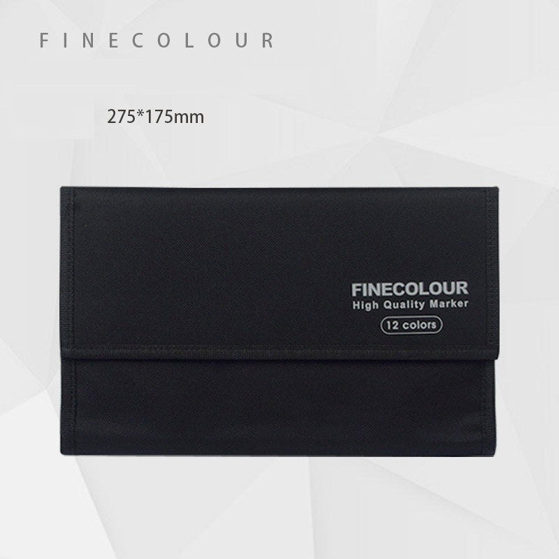 FINECOLOUR Black Nylon Marker Storage Case with Handle | 12–72 Slots 12 Slots