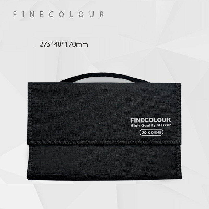 FINECOLOUR Black Nylon Marker Storage Case with Handle | 12–72 Slots 36 Slots