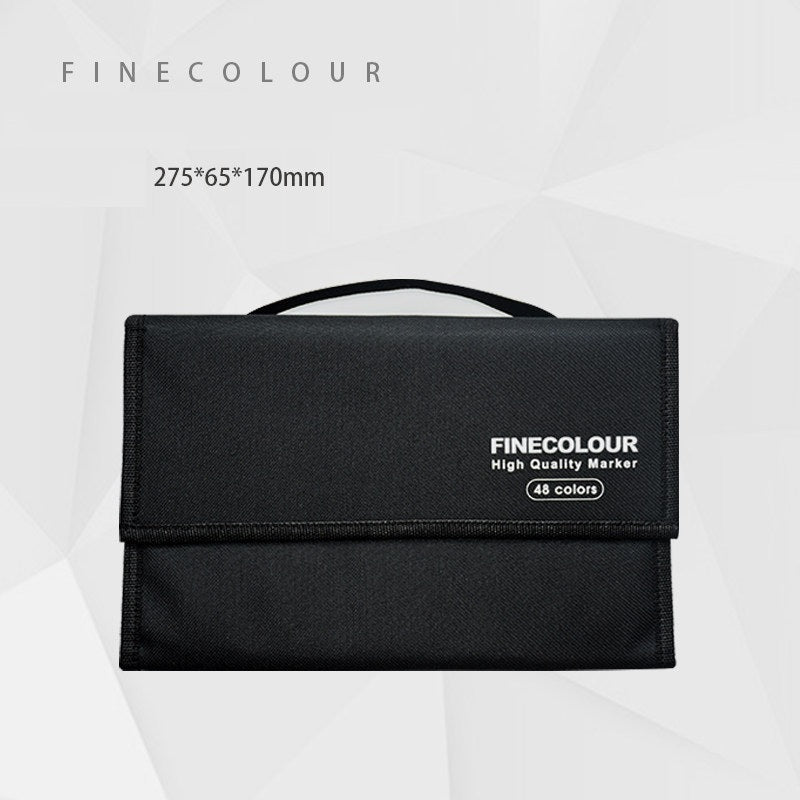 FINECOLOUR Black Nylon Marker Storage Case with Handle | 12–72 Slots 48 Slots