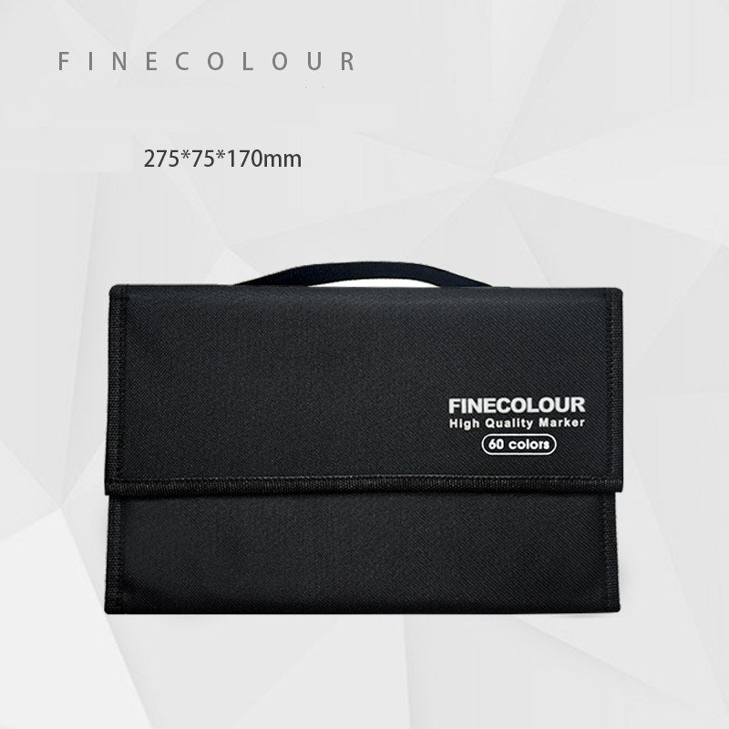 FINECOLOUR Black Nylon Marker Storage Case with Handle | 12–72 Slots 60 Slots