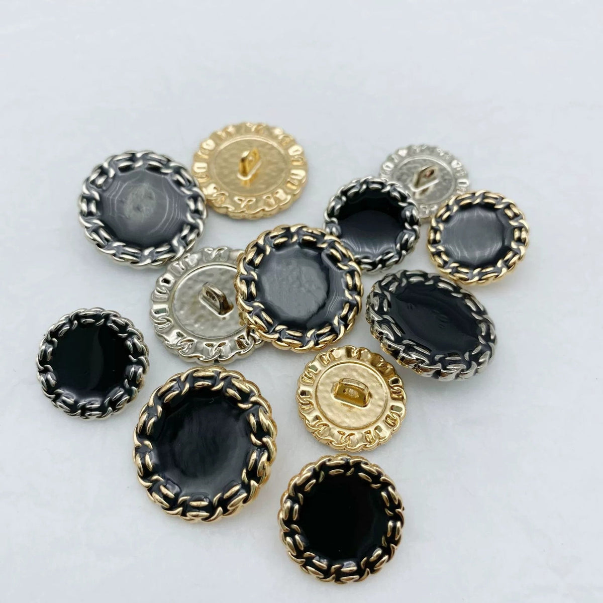 18/23mm Black Metal Shank Buttons for Pants 50pcs