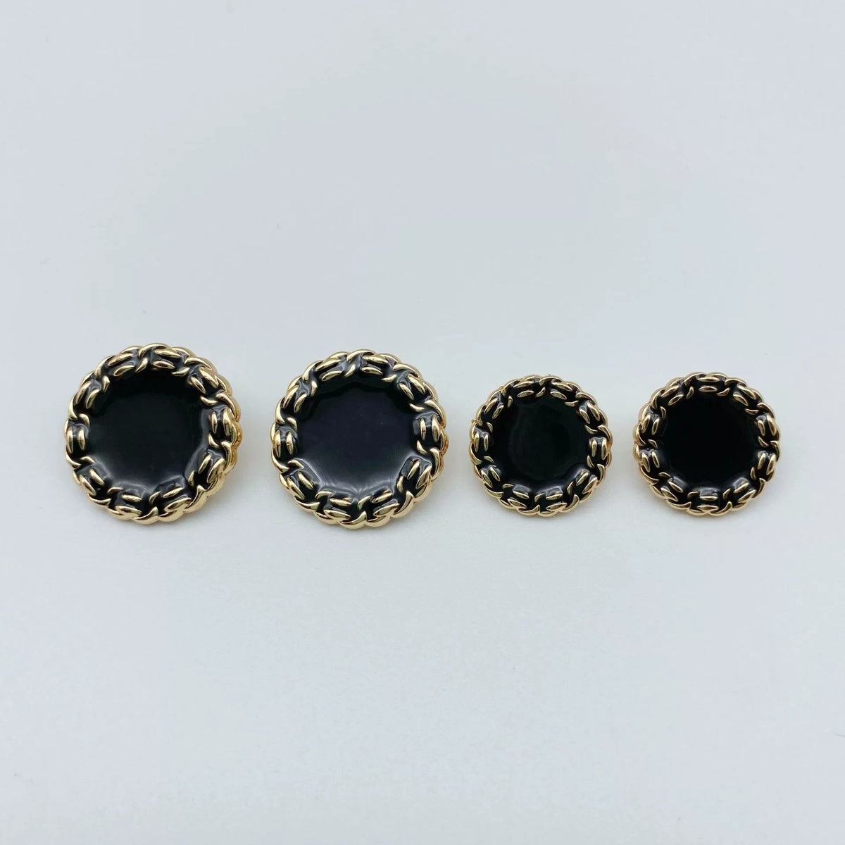 18/23mm Black Metal Shank Buttons for Pants 50pcs Black Gold