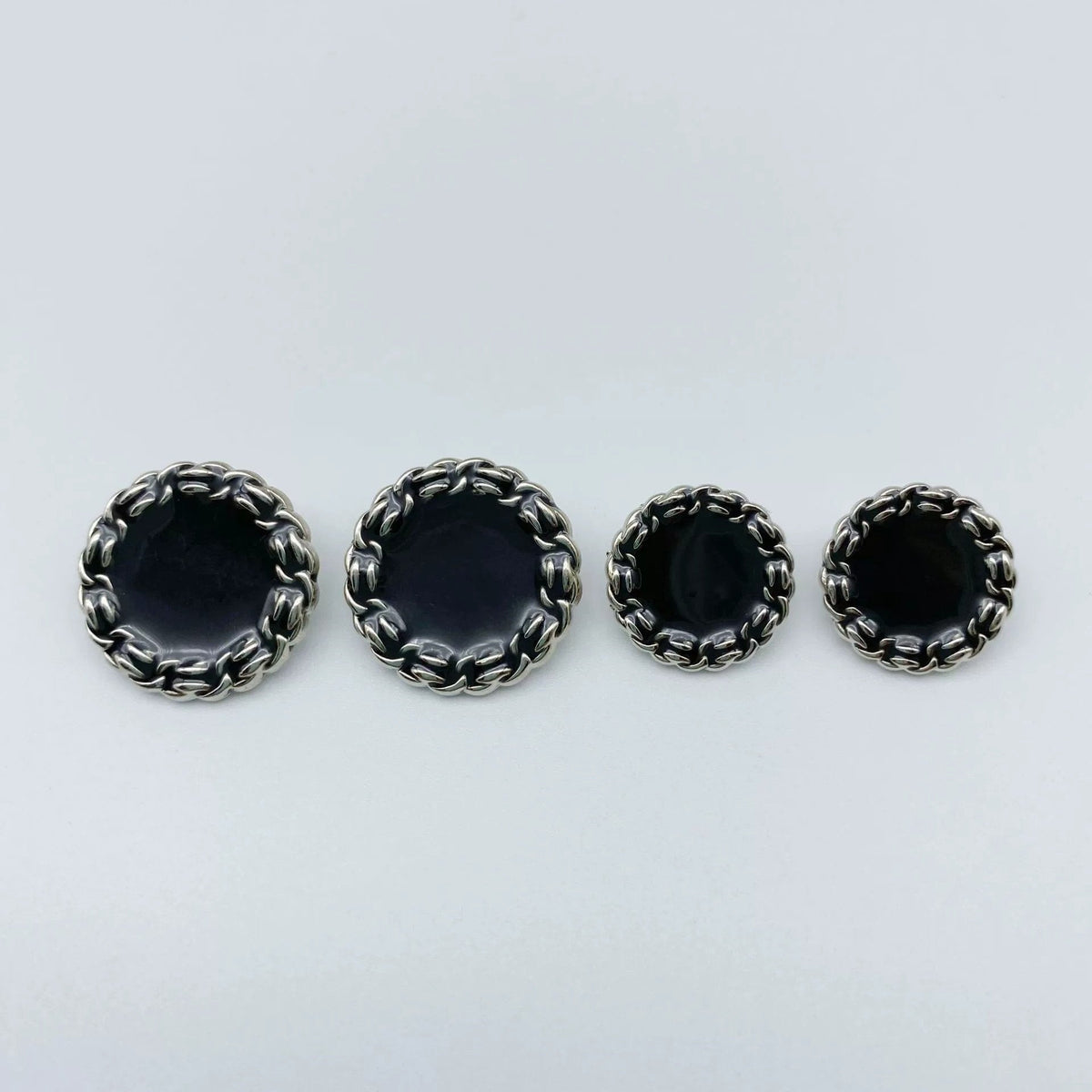 18/23mm Black Metal Shank Buttons for Pants 50pcs Black Silver