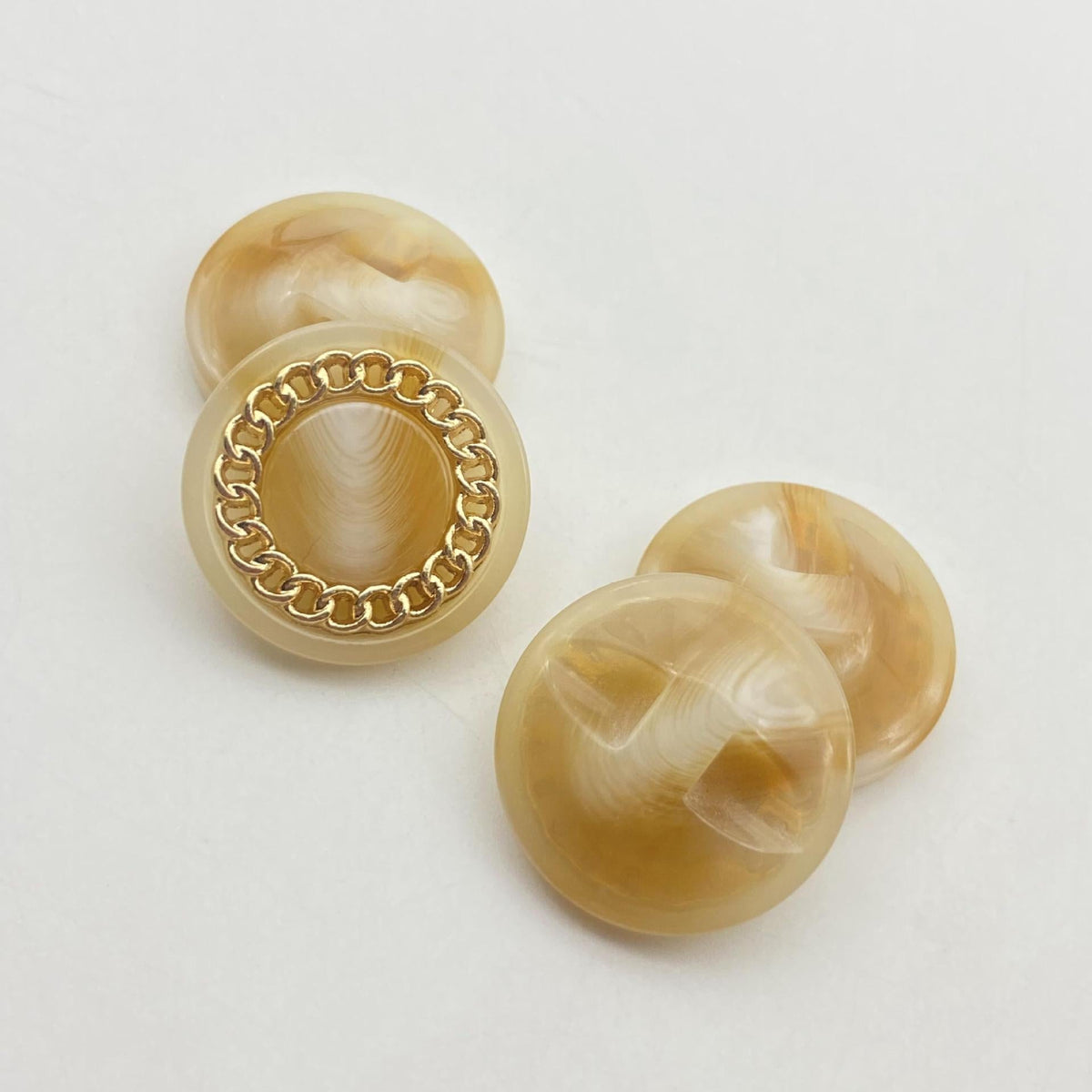 25mm Gold-Tone Chain Mesh Resin Buttons Hidden Shank 48 Pack