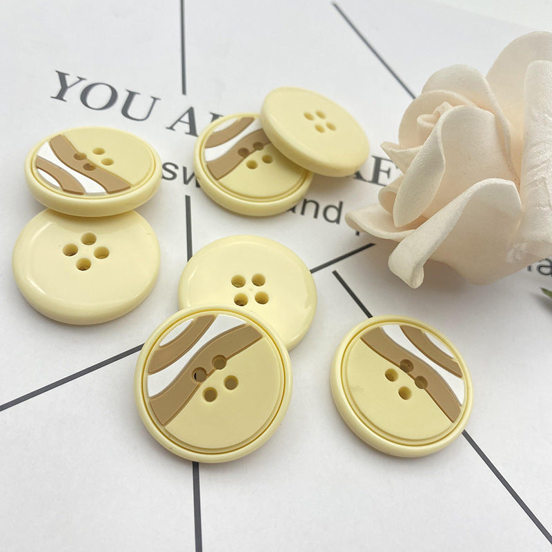 25/28mm Rubber Round Resin Buttons 48 Pack(4 Mixed Colors)