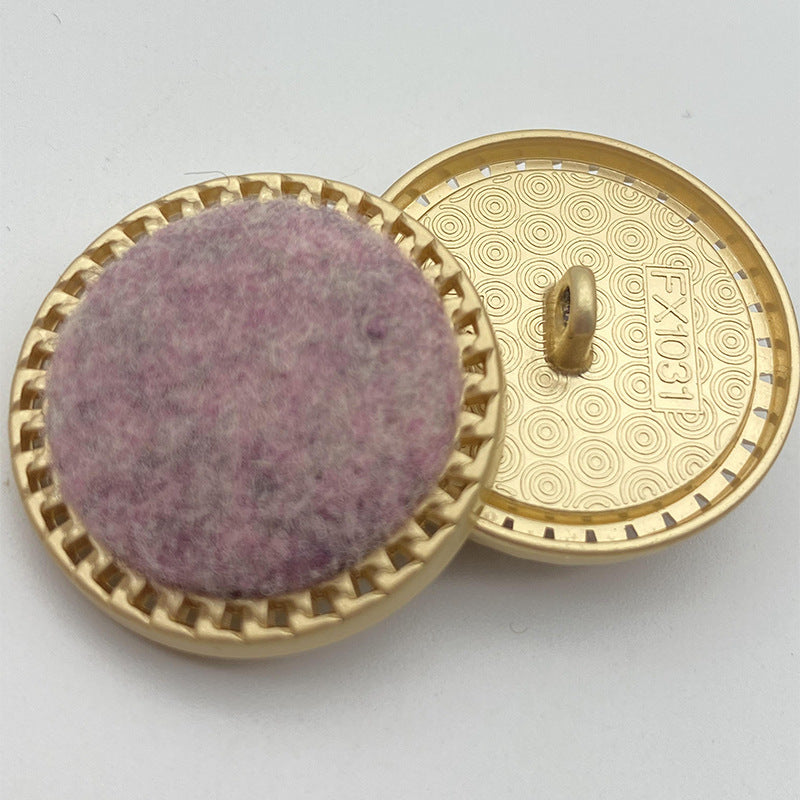 25/28mm Wool Fabric Surface Metal Shank Buttons 50 Pack(5 Colors)