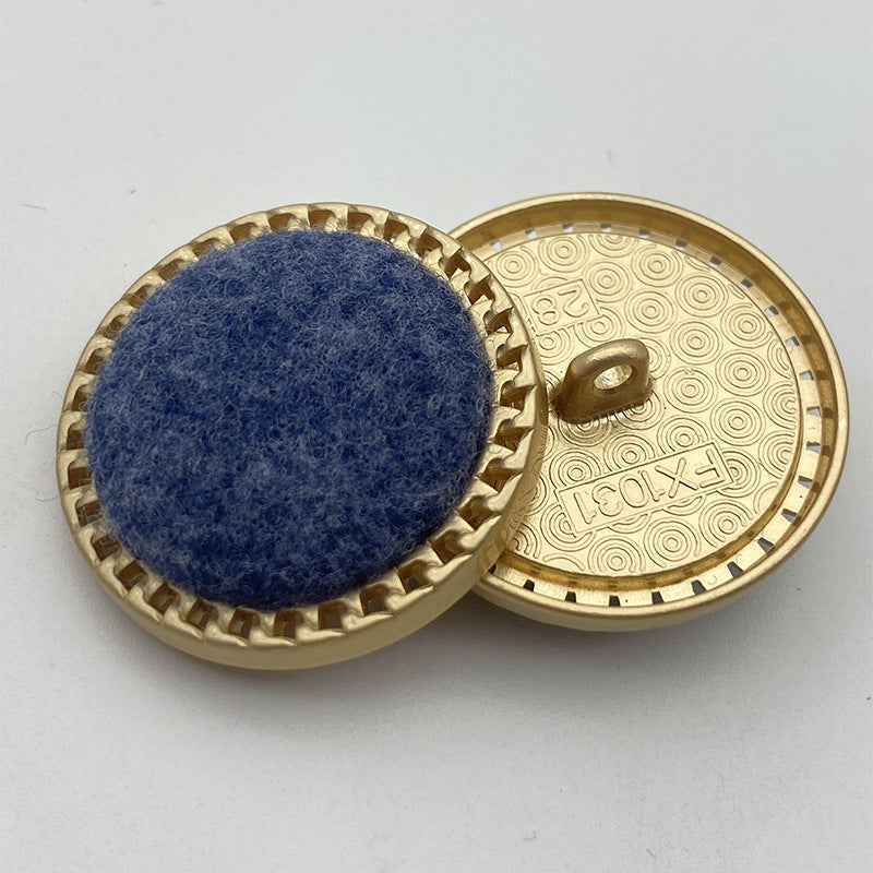 25/28mm Wool Fabric Surface Metal Shank Buttons 50 Pack(5 Colors)