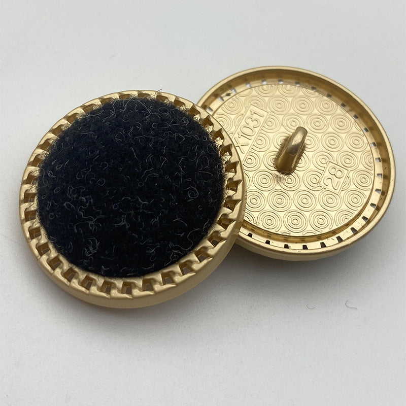 25/28mm Wool Fabric Surface Metal Shank Buttons 50 Pack(5 Colors)