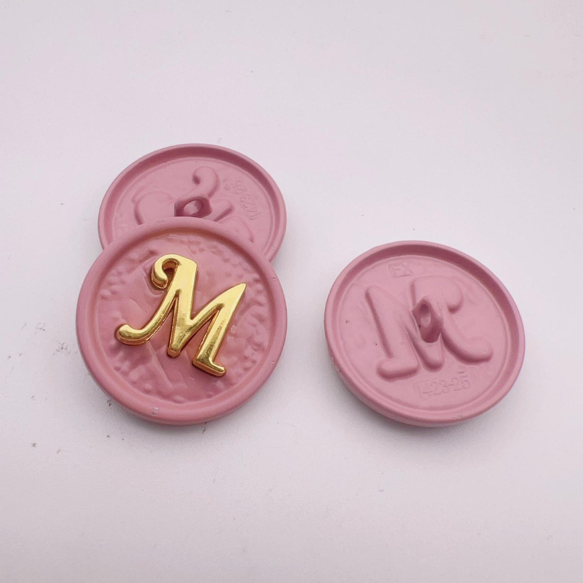 25mm Letter M Round Metal Decorative Buttons 48 Pack