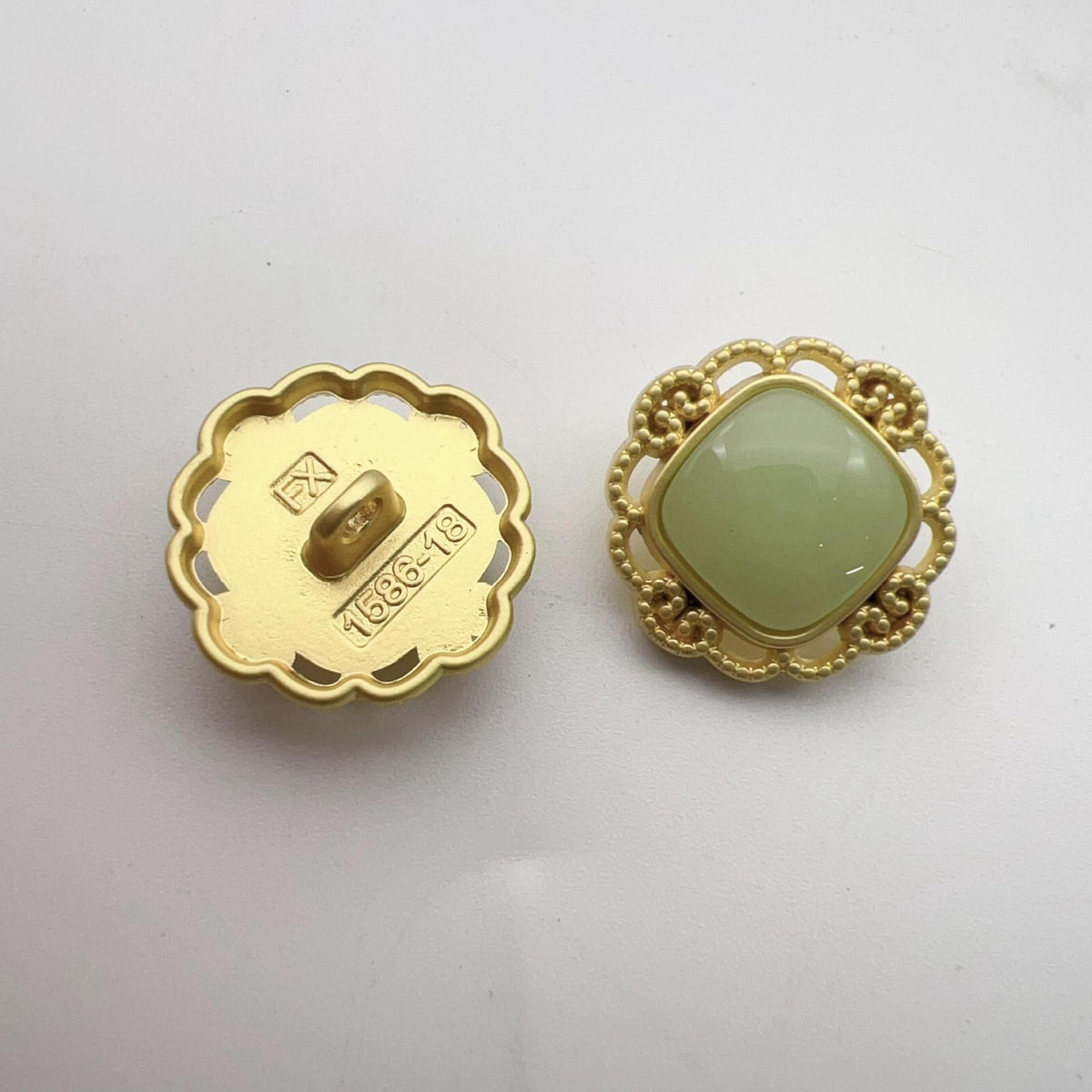 17.5mm Chinese Style Hollowed Pearl Alloy Shank Buttons 50 Pack