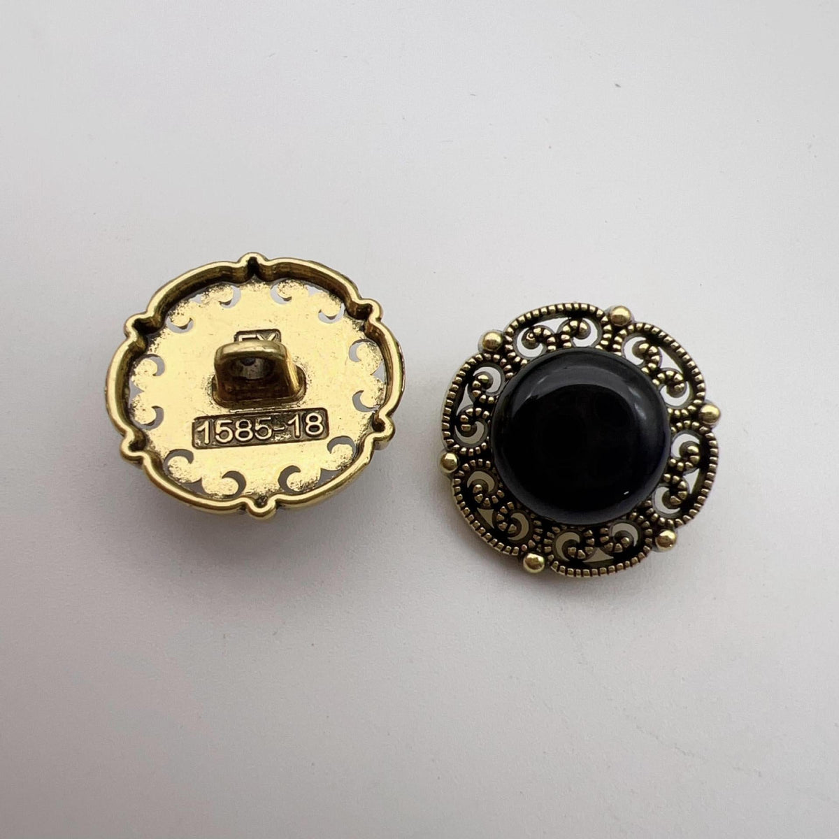 17.5mm Chinese Style Vintage Round Lace Metal Shank Buttons 50 Pack