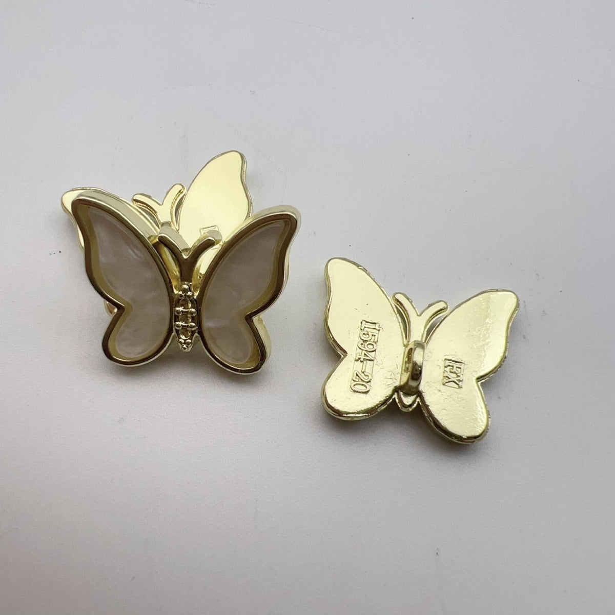 23mm Colored Alloy Bead Shank Buttons with Diamond 12pcs Khaki