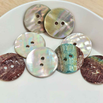 14L-40L Abalone Shell 2-Hole Knitting Buttons 9-Size 99 Pack